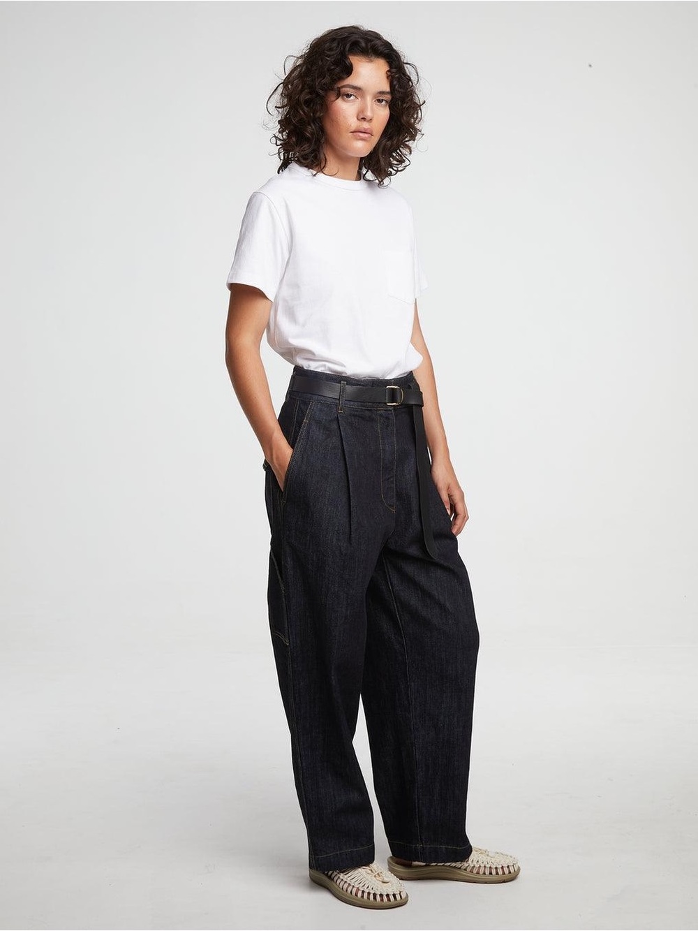 Girls of Dust British Worker Pants in Indigo Denim - Size Medium